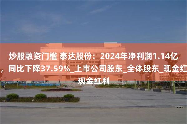 炒股融资门槛 泰达股份：2024年净利润1.14亿元，同比下降37.59%_上市公司股东_全体股东_现金红利