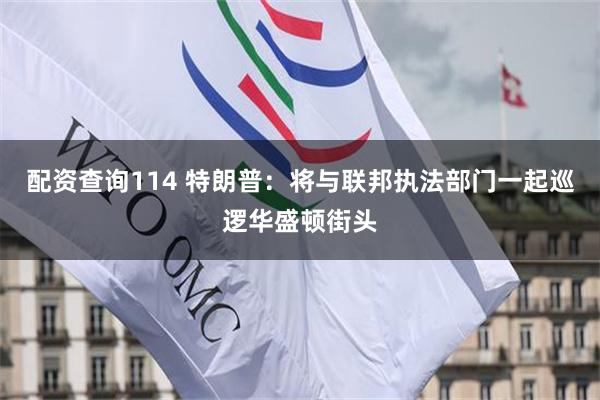 配资查询114 特朗普：将与联邦执法部门一起巡逻华盛顿街头