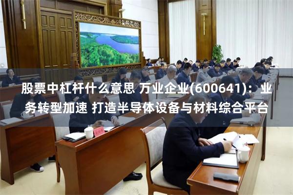 股票中杠杆什么意思 万业企业(600641)：业务转型加速 打造半导体设备与材料综合平台
