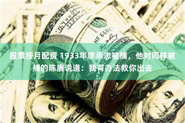股票按月配资 1933年廖承志被捕，他对同样被捕的陈赓说道：我有办法救你出去
