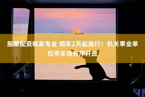 股票配资哪家专业 明年2月起施行！机关事业单位停车场有序开放