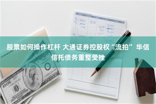 股票如何操作杠杆 大通证券控股权“流拍” 华信信托债务重整受挫