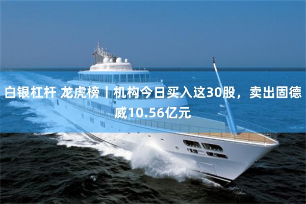 白银杠杆 龙虎榜丨机构今日买入这30股，卖出固德威10.56亿元