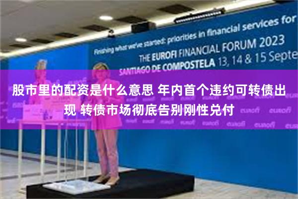 股市里的配资是什么意思 年内首个违约可转债出现 转债市场彻底告别刚性兑付
