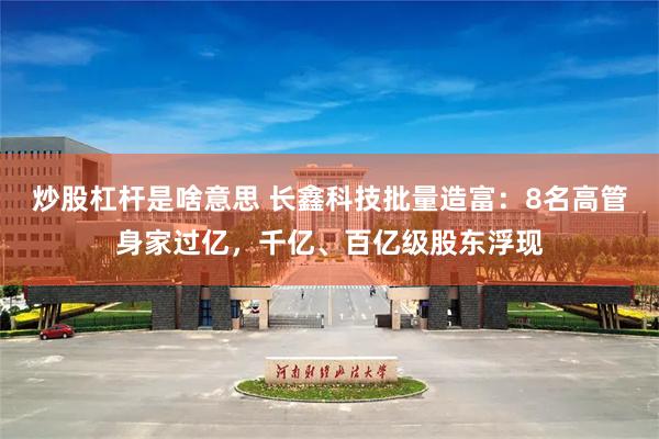 炒股杠杆是啥意思 长鑫科技批量造富:8名高管身家过亿,千亿、百亿级股东浮现