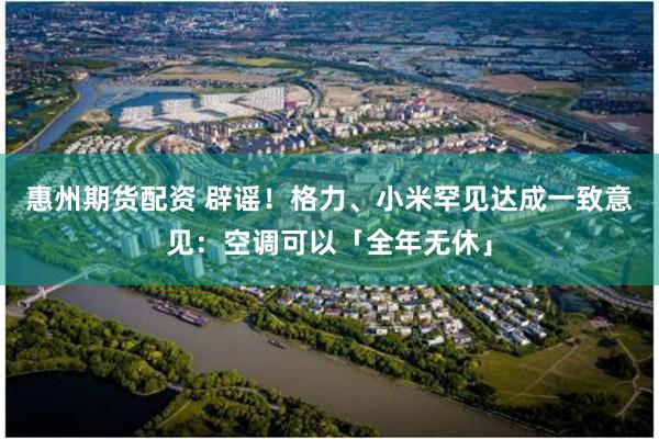 惠州期货配资 辟谣！格力、小米罕见达成一致意见：空调可以「全年无休」