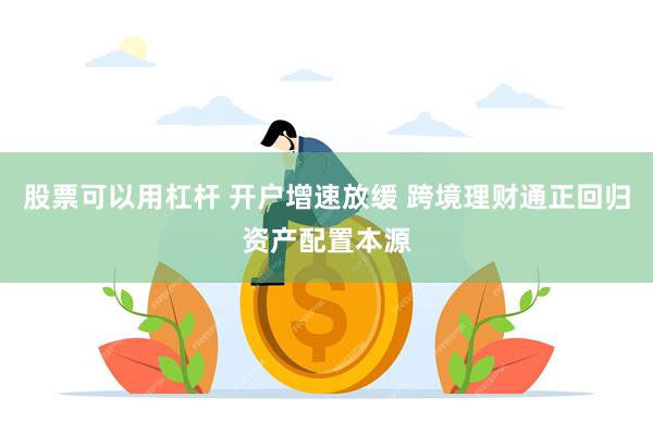 股票可以用杠杆 开户增速放缓 跨境理财通正回归资产配置本源