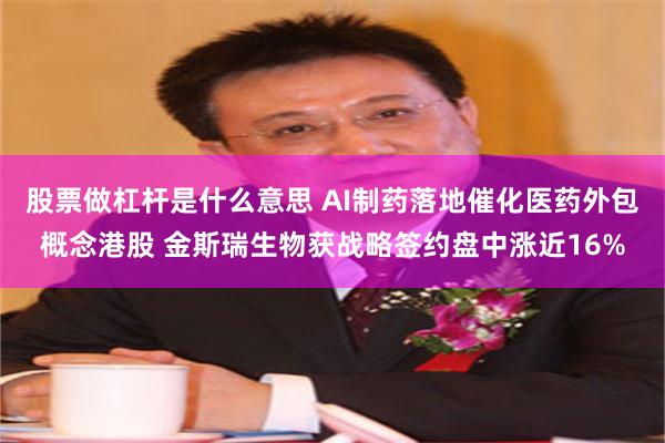 股票做杠杆是什么意思 AI制药落地催化医药外包概念港股 金斯瑞生物获战略签约盘中涨近16%